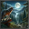 Forest Moon Wolf-14CT Stamped Cross Stitch 40*40cm tapestrymarket