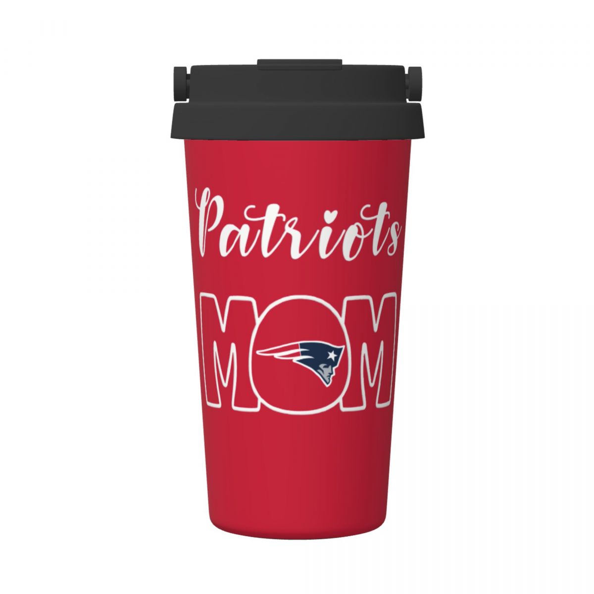 New England Patriots Mom 16oz Stainless Steel Tumbler with Flip Lid Portable Handle