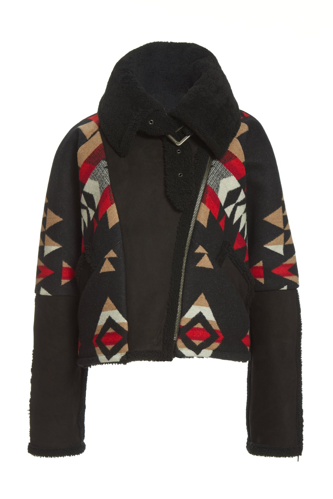 Rock Point Curly Short Hair Aviator Jacket