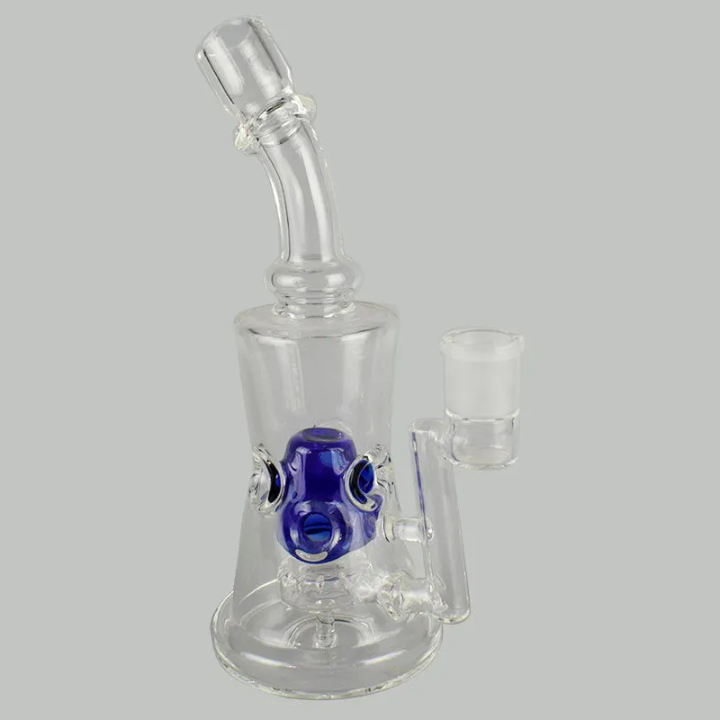 New Glass Bong Dab Rig with Inline Colored Perc
