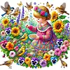 5D DIY Full Round Drill Diamond Painting Girl Kit Home Decor Art Craft 50x50cm (A)