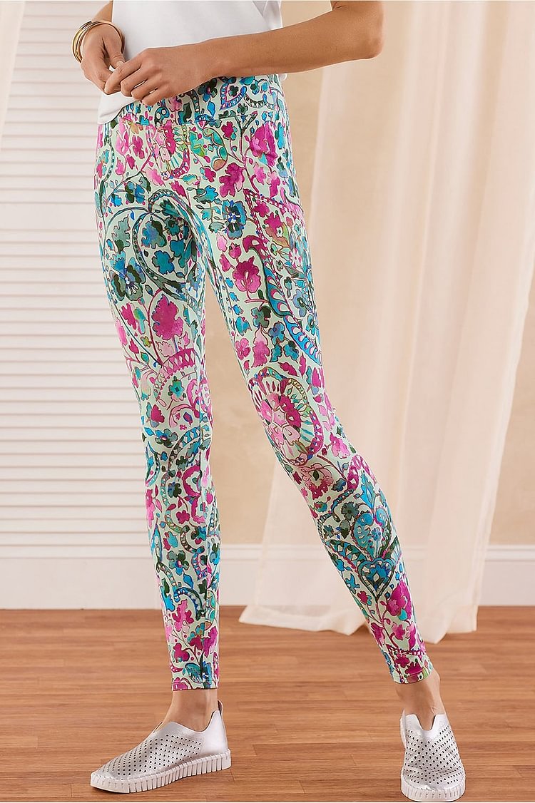 Women's Floral Print Cropped Leggings