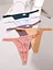 Ddmcloud 5PCS/Set Cotton Panties for Women Adjustable G-String Thongs Seamless Low Rise Underpant FINETOO Solid Color Breathable Lingerie