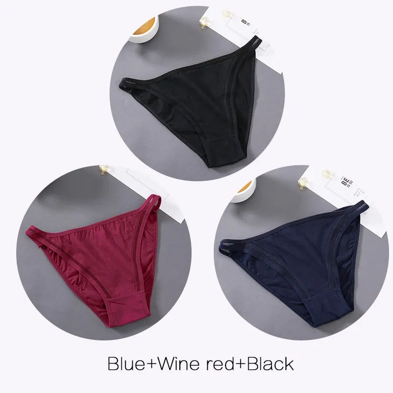 FINETOO Sexy Panties Women Underwear Waist Hollow Cotton Briefs For Girls Low-Rise Bikini Female Lingerie Comfortable Underpants
