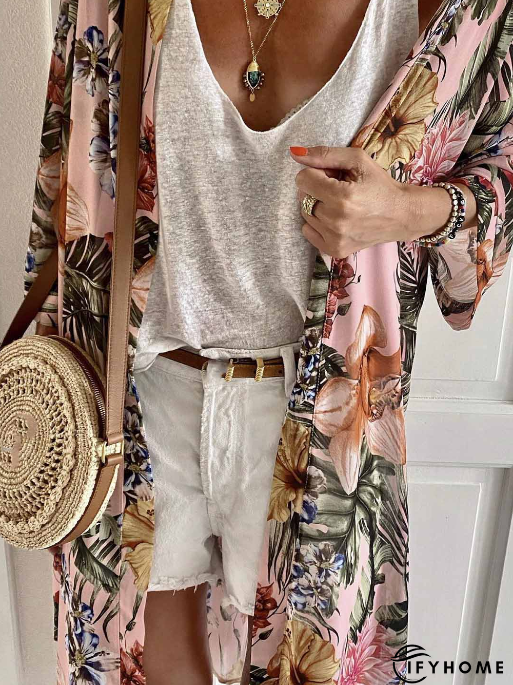 Loose Others Vacation Red Floral Cardigan | IFYHOME