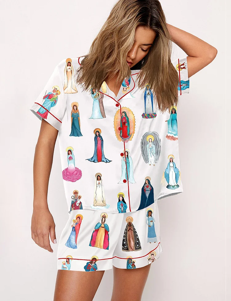 Women's Our Lady of Guadalupe Catholic Jesus  Pajama Set