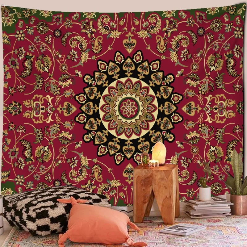 Nigikala Mandala Tapestry Wall Hanging Boho Decor Wall Cloth Tapestries Psychedelic Hippie Night Moon Tapestry Mandala Wall Carpet