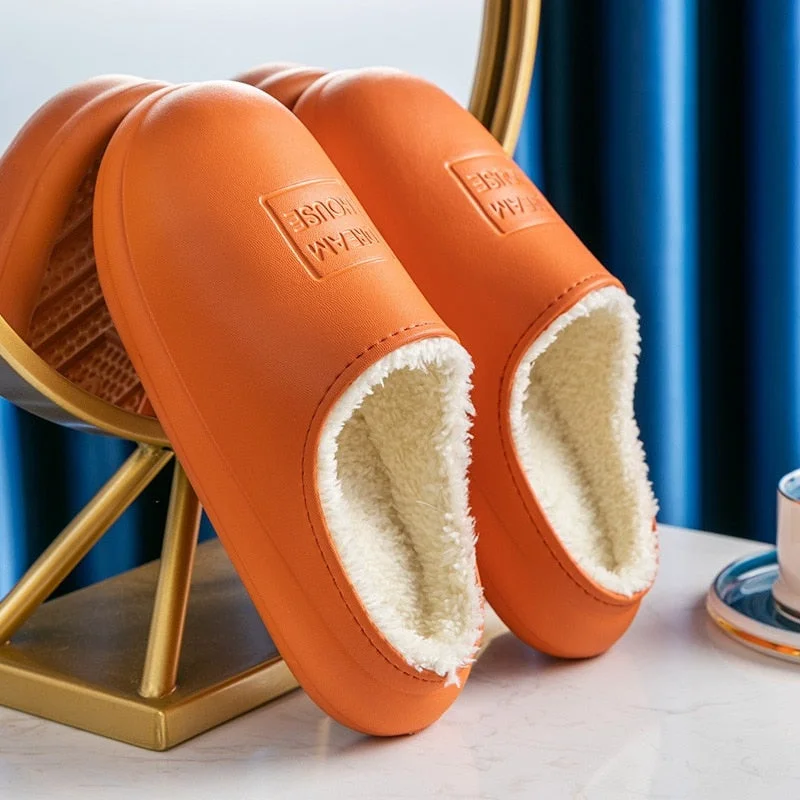 Women Slippers 2021 Waterproof Non-Slip Warm Flats Plush Home Shoes Women's Autumn Shoes Comfor Slip-On Indoor Women's Shoes