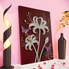DIY Pearl Painting Lily Butterfly for Home Wall Decor with Frame(40*30cm)