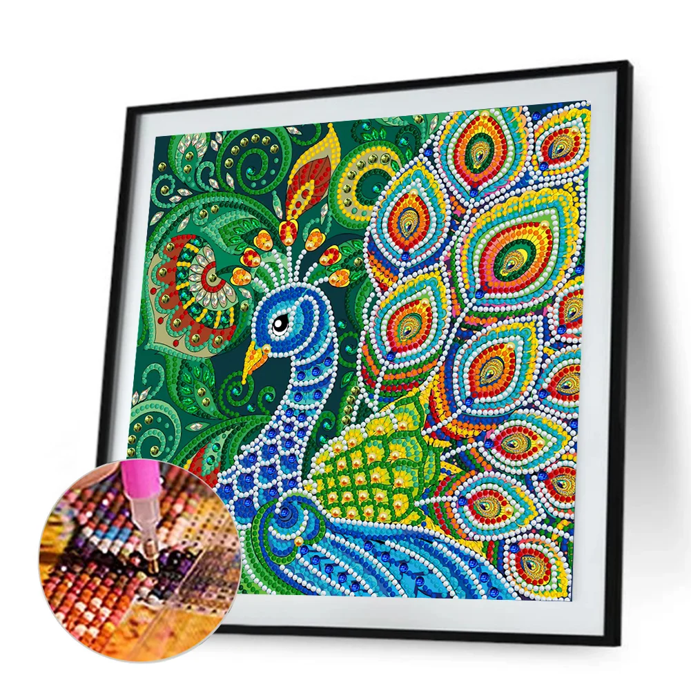 Luminous Diamond Painting - Special Shaped Drill - Peacock(30*30cm)