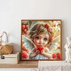 Diamond Painting-DIY Full Round Drill Girl（40x40cm）