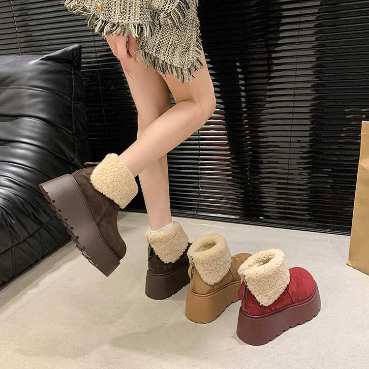 Yyvonne Integrated Snow Boots Plus Velvet Low Help Thickened Velvet Outside The Northeast Wear-Resistant Anti-Slip Thick-Sed Thick-Solvable Winter Cotton Shoes