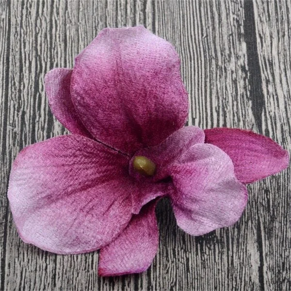 5pcs/lot 8cm High Quality Silk Artificial Orchid Flower Heads For Wedding Christmas Decoration Orchis Cymbidium Fake Flowers