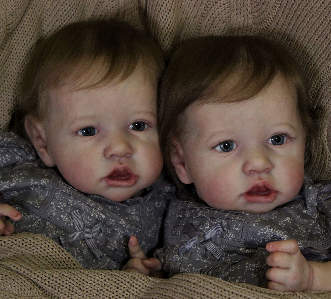 20'' Twin Sisters  Clarissa and Hatcher Reborn Baby Doll Girl,Quality Realistic Handmade Babies Dolls 2023 -Creativegiftss® - [product_tag] Creativegiftss.com