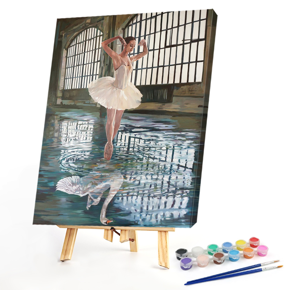

40*50CM - Paint By Numbers - Woman Swan, 501 Original