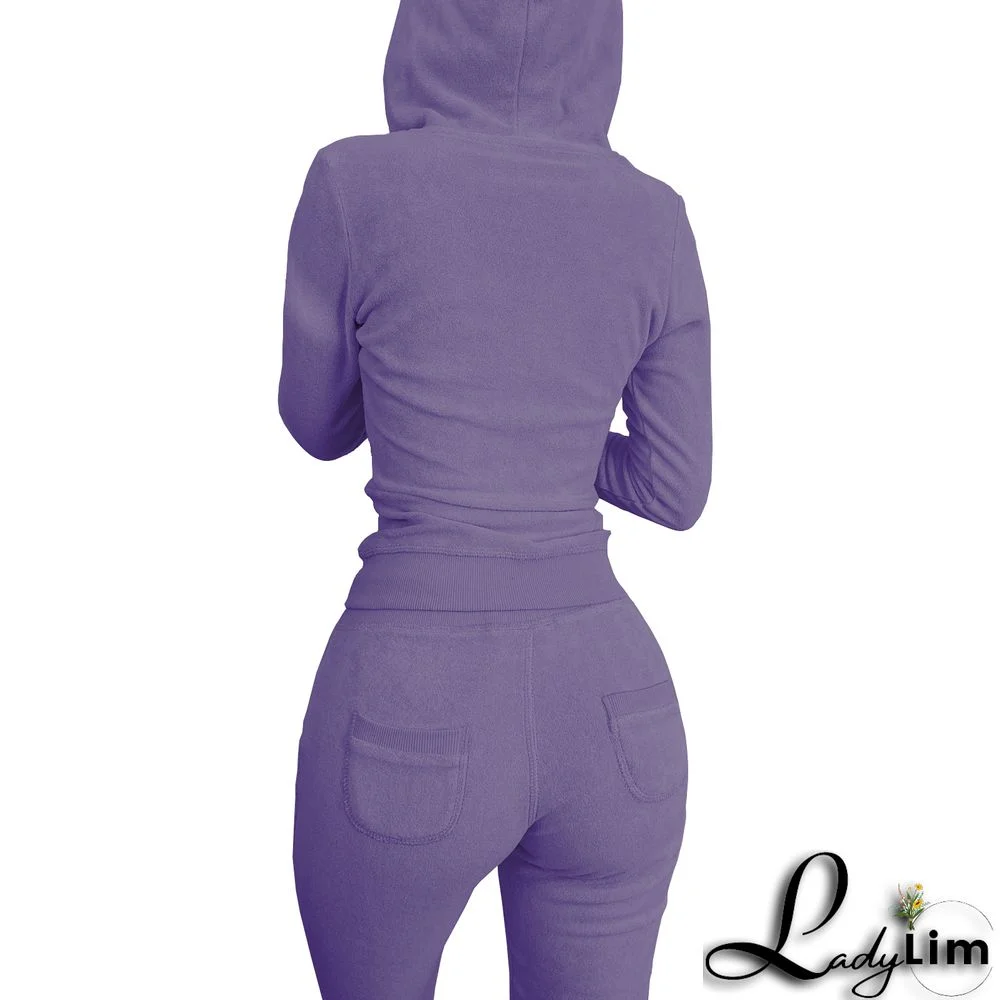 Women's Autumn/Winter Fleece Vest Hooded Three-Piece