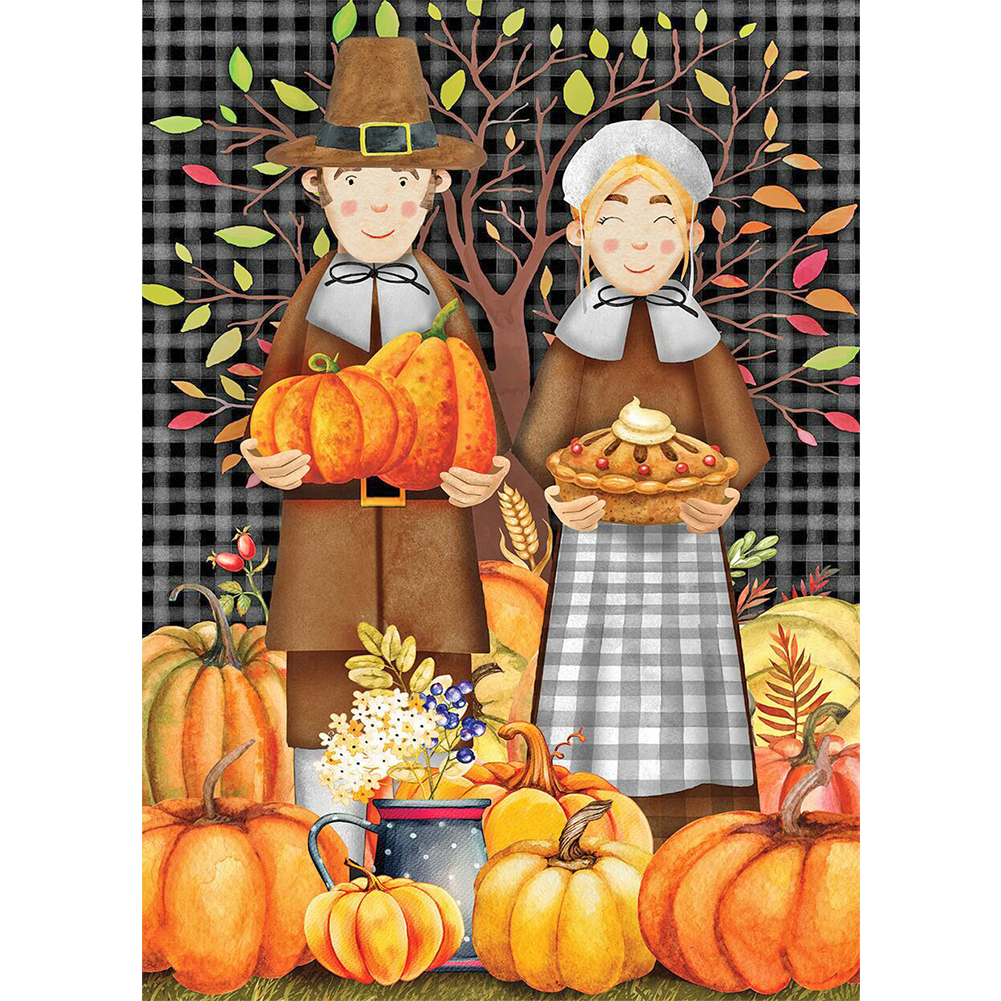 

Pumpkin Couple - Round Drill Diamond Painting - 30*40CM, 501 Original