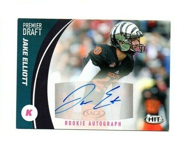 Jake Elliott Memphis signed autograph 2017 Sage HIT Draft football rookie card!