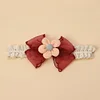 5PCS Adorable Flower Gauze Bowknot Knitting Head Bands for Babies