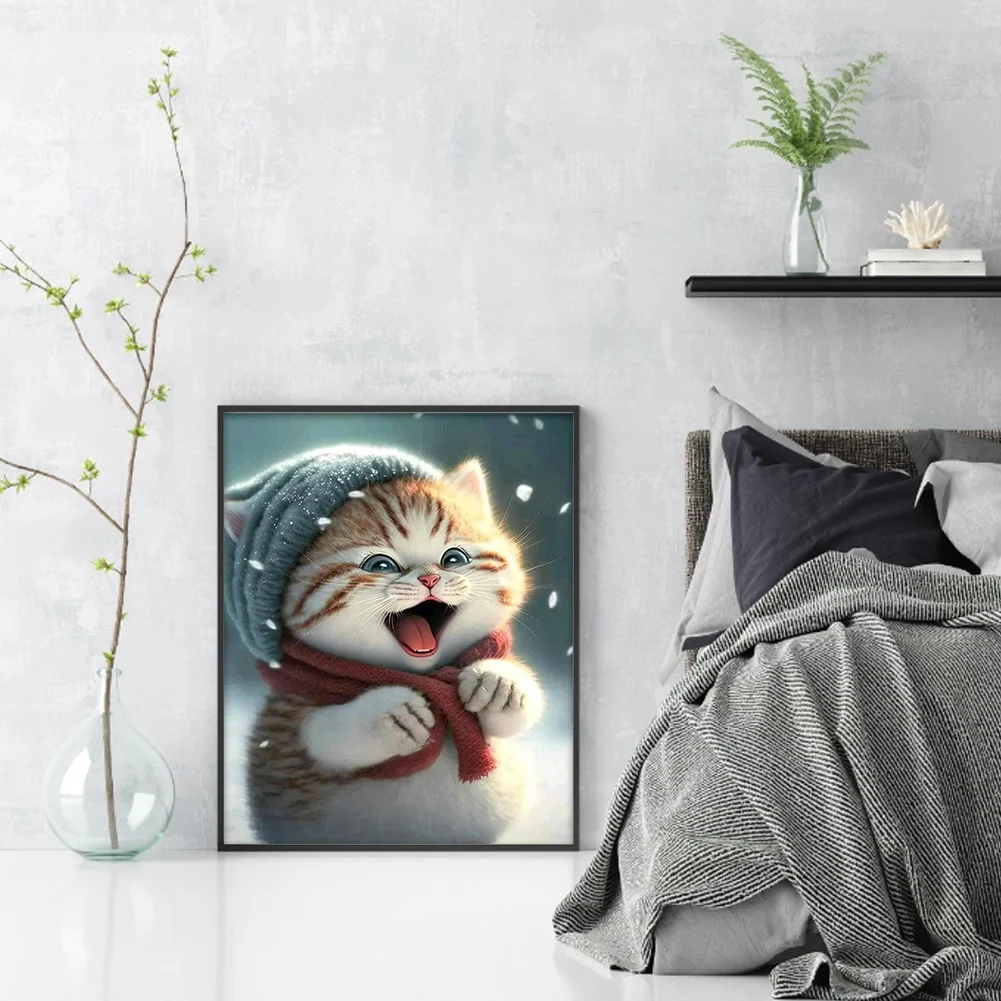 Full Round Diamond Painting 30*40cm - Cute Cat