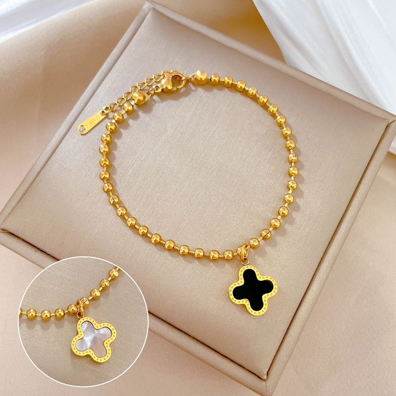 Korean Women Ripple Zodiac Sign Titanium Steel Gold Plating Bracelets