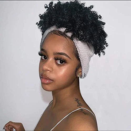 Hot Sexy Kinky Curly Wig with Pink Headband-elleschic
