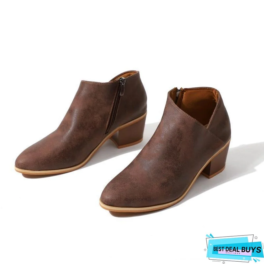 Plus Size Chunky Heel Shoes