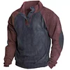 Plus Size Men's Outdoor Raglan Sleeves Casual Stand Collar Sweatshirt by Inlyline