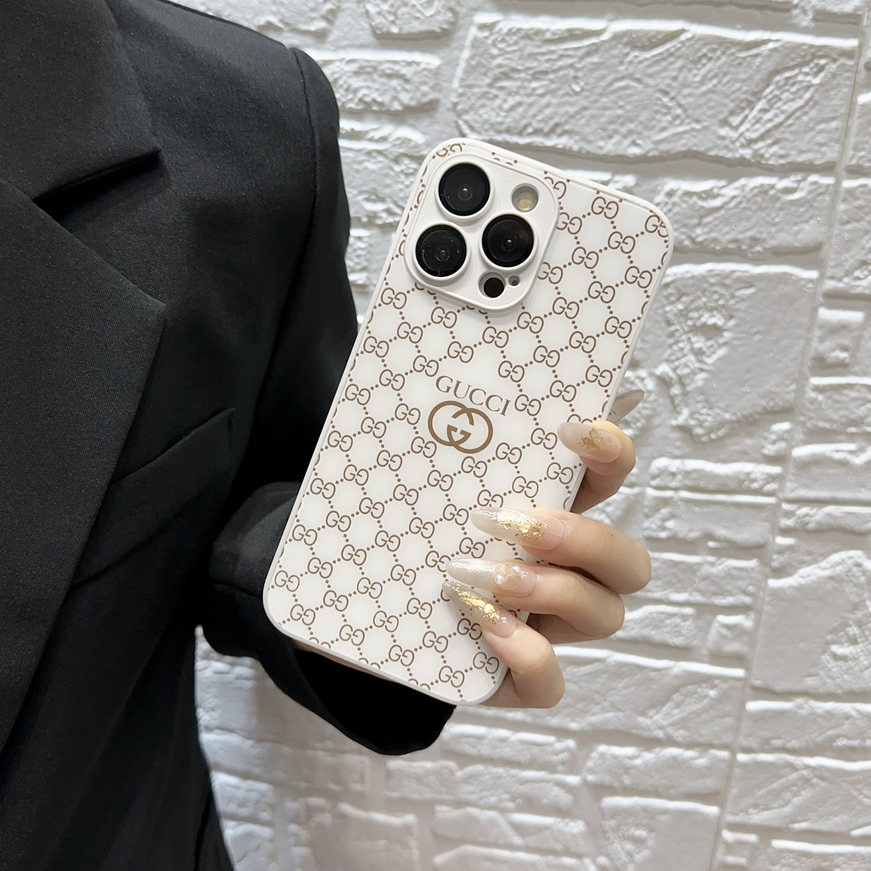 Gucci Monogram Glass Drop Protection Apple iPhone Case