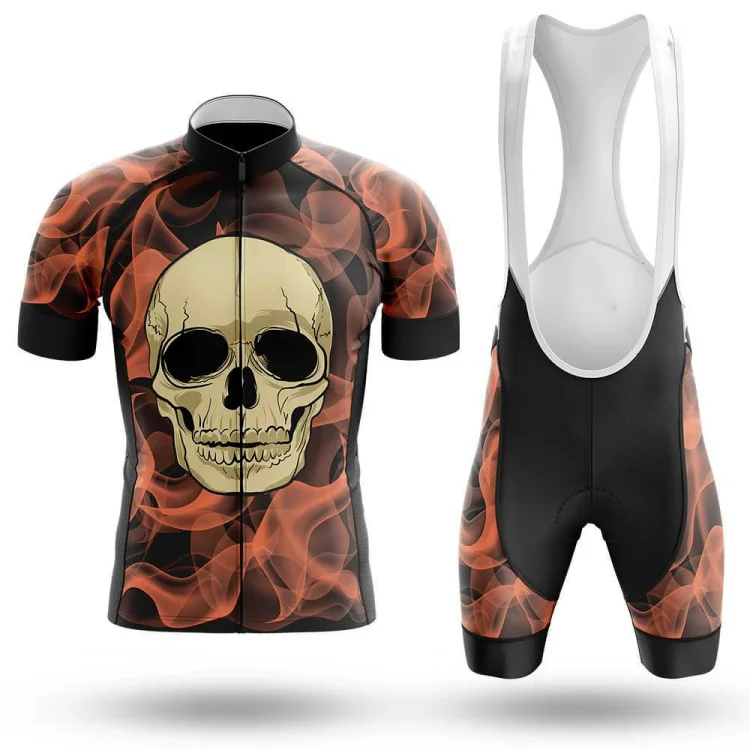 Skull In Flames Cycling Men's Short Sleeve Cycling Kit