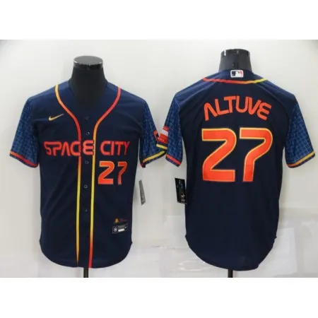 Men's Houston Astros #27 Jose Altuve 2022 Navy City Connect Cool Base Stitched Jersey WR5X