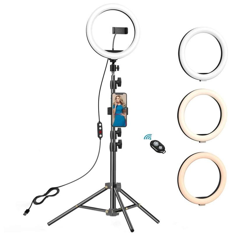 10 inch Selfie Ring Light with Tripod Stand For Phone 、14413221362536236236、sdecorshop