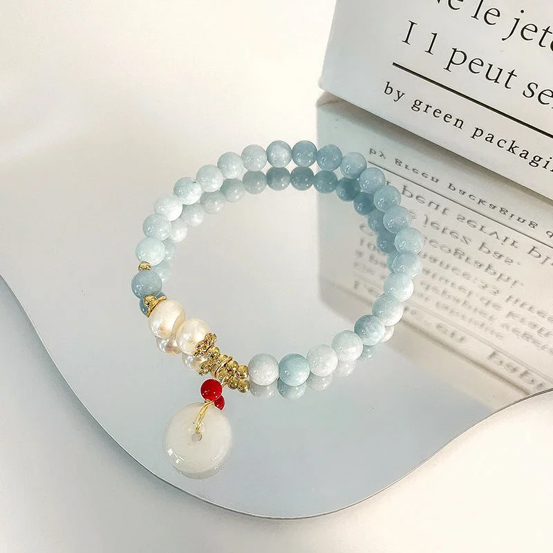 Lucky Aquamarine agate bracelet