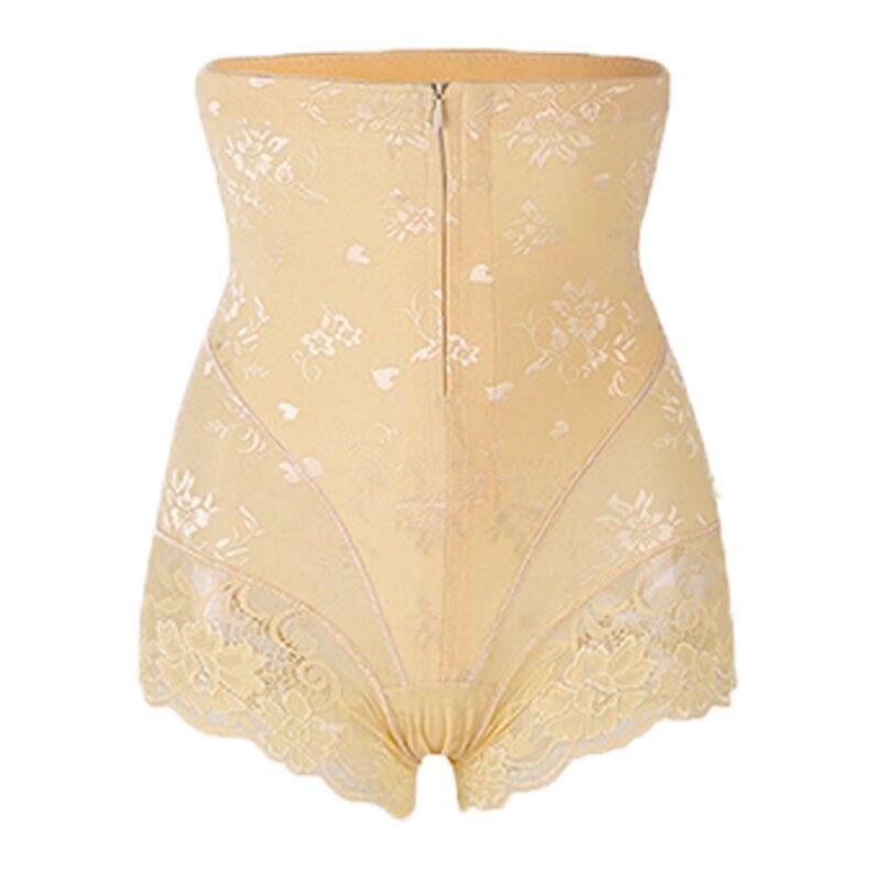 FINETOO Firm High Waist Body Shaper Women Zipper Adjustable Shapewear Sexy Lace Butt Lifter Lady Tummy Hourglass Panties Briefs