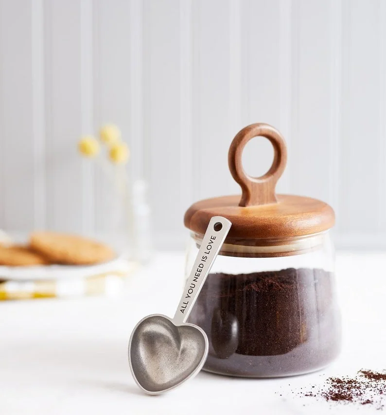 Customized handmade heart coffee scoop