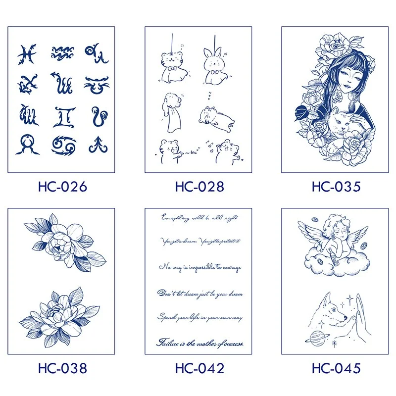 Flower Butterfly Animal Art Festival Comic Text Waterproof Full Body Arm Natural Temporary Tattoo For Men and Women