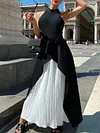 Irregular Clipping Split-Joint Sleeveless Maxi Dresses