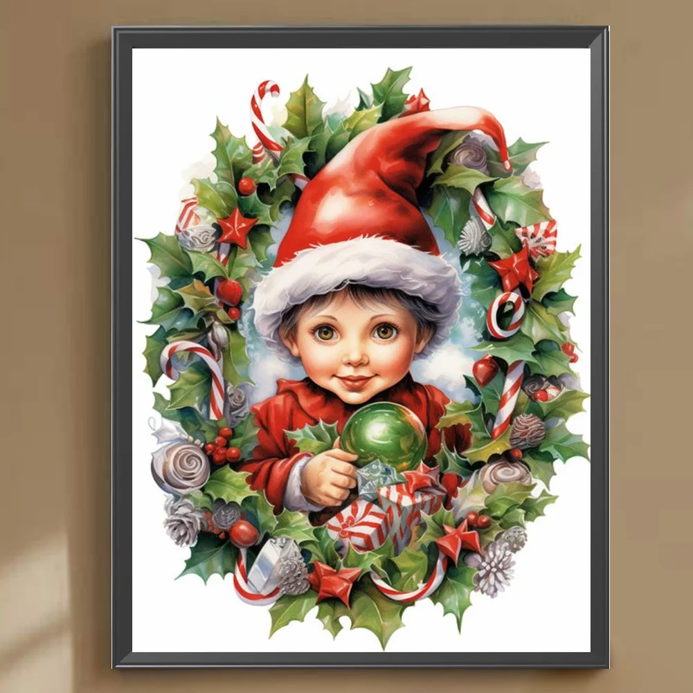 Diamond Painting - Full Round Drill - Xmas Child(Canvas|30*40cm)