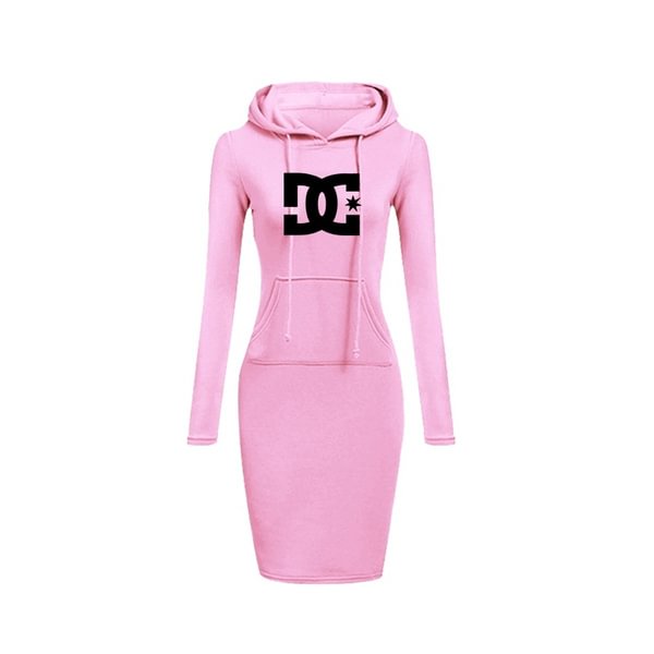 Newly Women Casual Dress Long Sleeve Hoodie Fashion Dolce & Gabbana Printed Hooded Jumper Pockets Sweater Tops Dress - Shop Trendy Women's Fashion | TeeYours