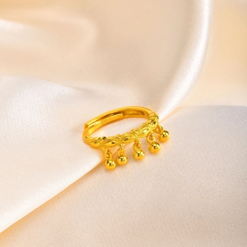 Copper 18K Gold Plated Waves Adjustable Ring