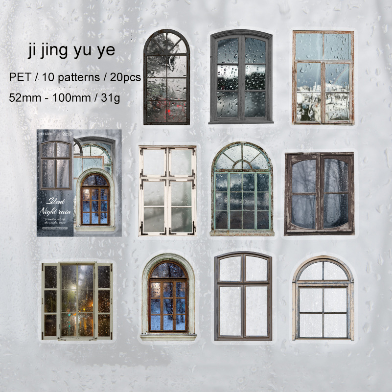 PET Sticker - Window Weather Series Vintage Landscape 