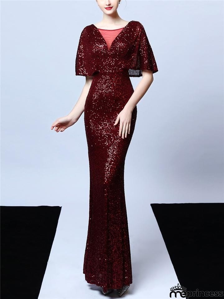 Stunning Sequined Illusion Neckline Mother of the Groom Dresses