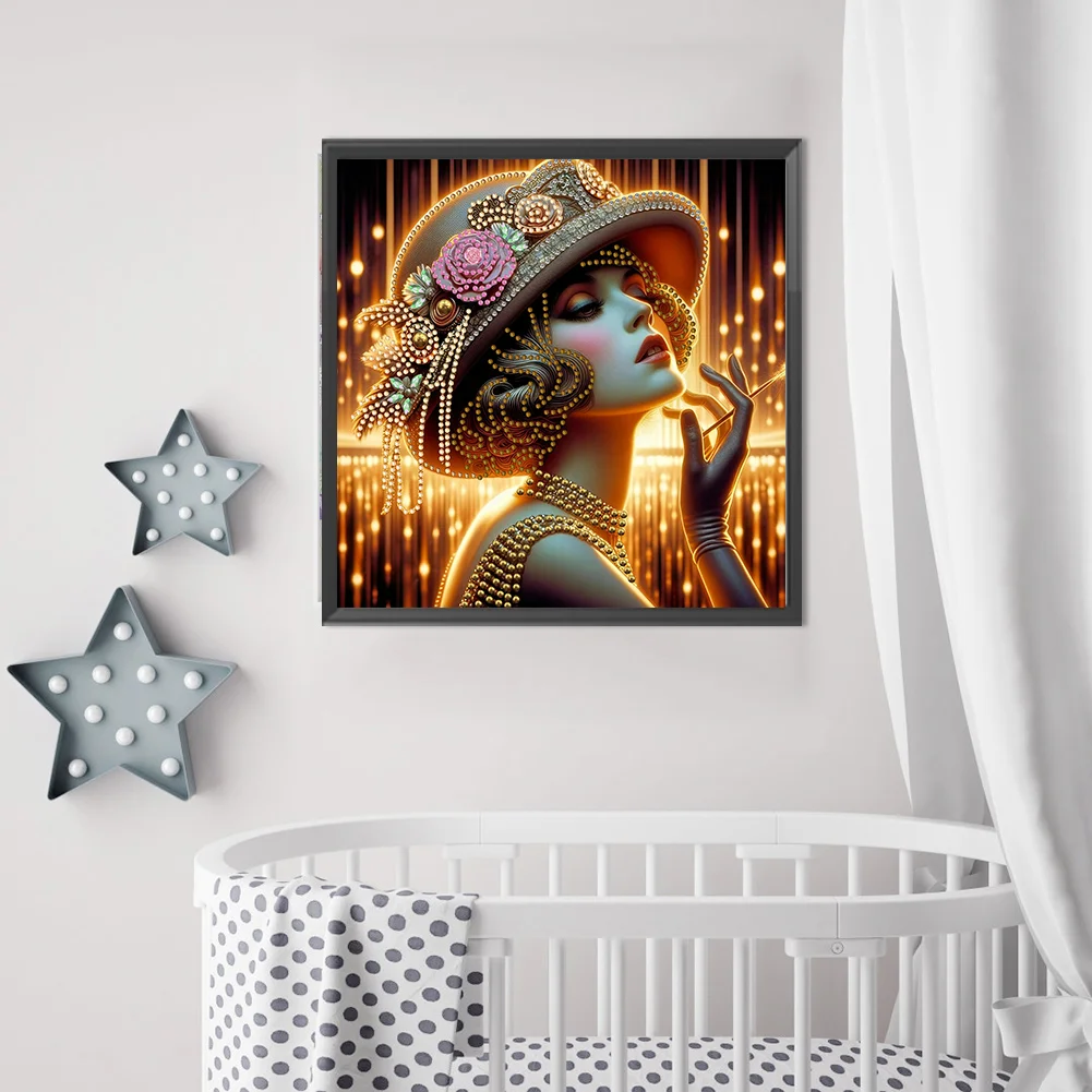 Diamond Painting - Partial Special Shaped Drill - Girl(Canvas|30*30cm)