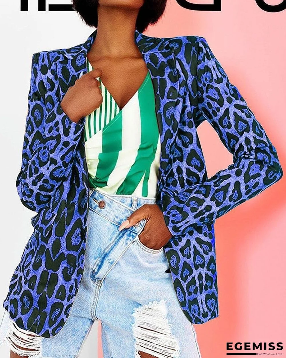 Cheetah Print Pocket Decor Blazer Coat | EGEMISS
