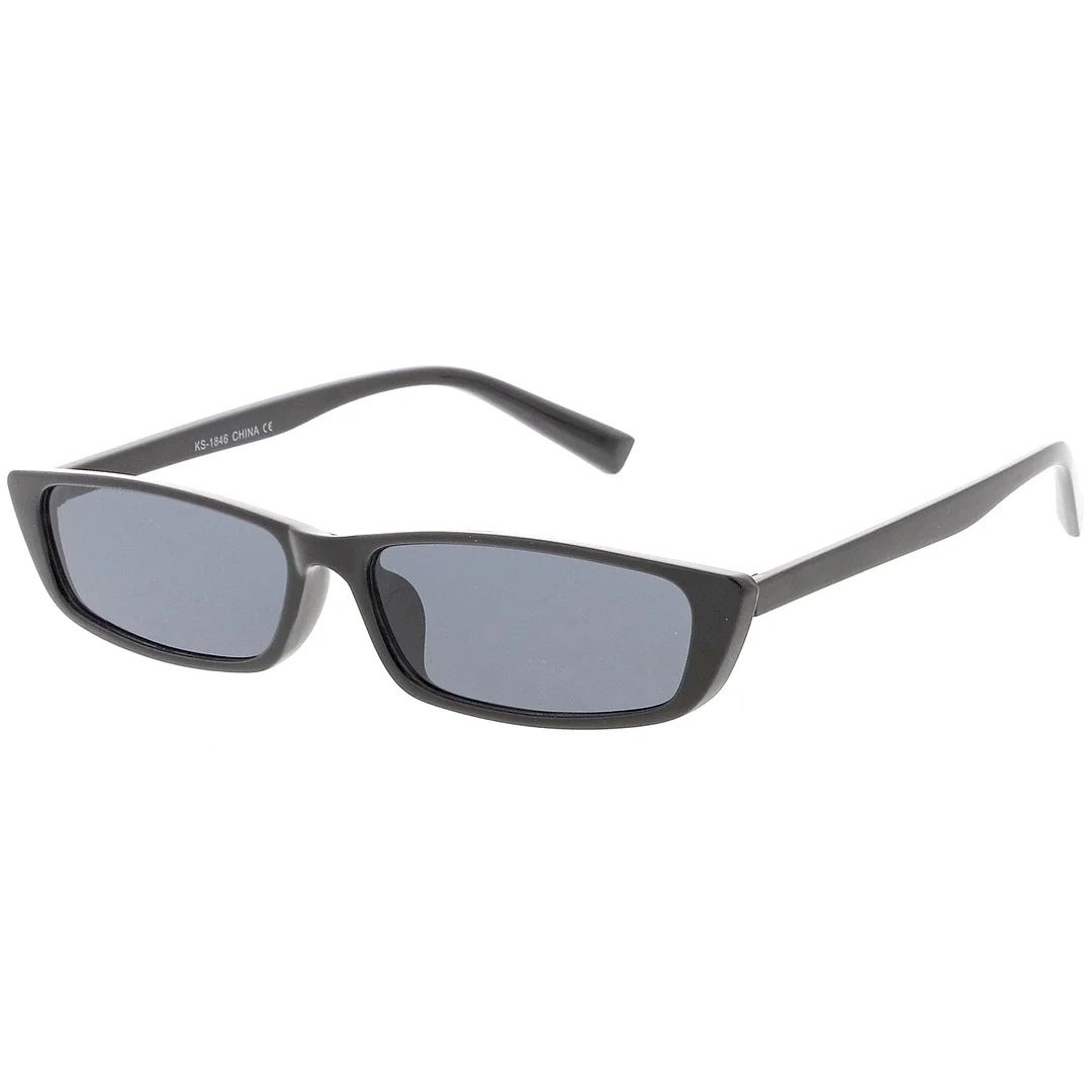 Retro Slim Rectangle Cat Eye glasses Neutral Colored Lens 57mm