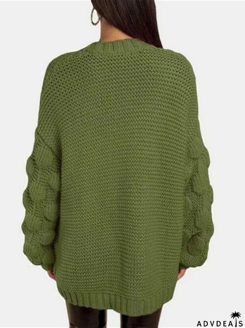 Open Front Long Sleeve Cardigan