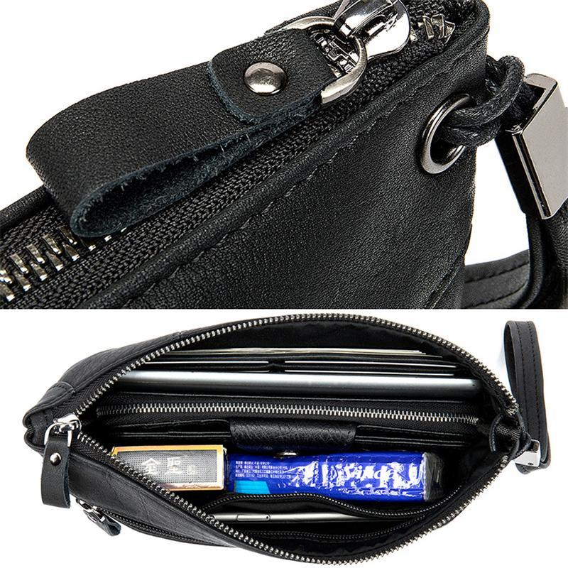 Fine Stitching Genuine Leather Single Handle-Top Zip Fastening Business Handbags