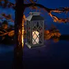 Retro Lantern Candle Twinkle Lamp LED Solar Light Garden Hanging Decoration
