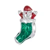 925 Sterling Silver Xmas Stocking Charm Bead 
