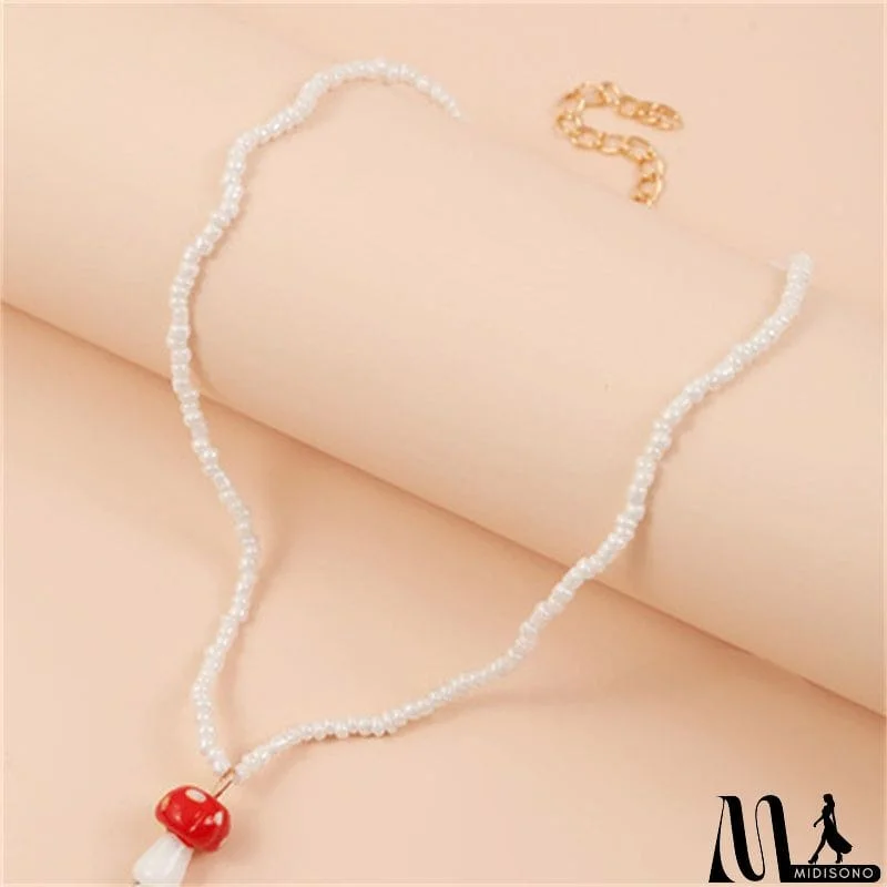 MidiSono - Simple Style Lovely Mushroom Shape Necklace